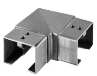 Eckverbindung für Nutrohr 40x40mm 1,5mm