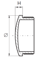 Kappe hohl leicht gewölbt 42,4x2,0mm