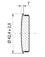 Kappe voll leicht gewölbt 42,4x2,0mm