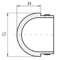 Kugelkappe hohl 42,4x2,5mm
