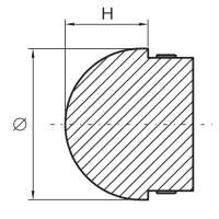 Kugelkappe voll 42,4x2,0mm