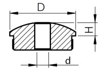 Kappe voll mit Bohrung 33,7 x2,0mm. 12,2