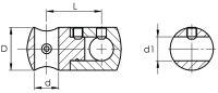 Querstabhalter D22mm d12mm