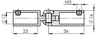 Querstabhalter mit Gelenk 12mm D16mm