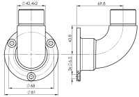 Wandflansch Rundbogen 42,4X2,0mm