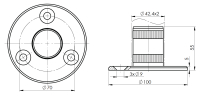 Bodenanker 42,4x2,0mm D100mm mit Rändelung