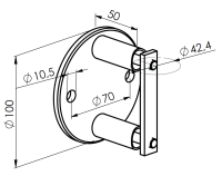 Wandbefestigung 42,4mm D100mm