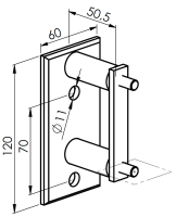 Wandbefestigung 120 x 60mm d11mm