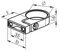 Wandbefestigung 33,7mm