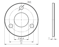 Ronde 42,6mm D100mm d11mm