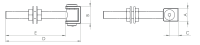 Torband lang mit Gewinde M12 1,4301