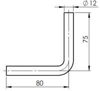 Stift 80x75mm D1 12mm