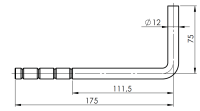 Stift 175x75mm D1 12mm