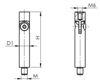 Stift V4A mit Gelenk ø14 H: 75mm M8