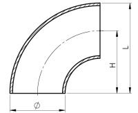 V2A Schweißbogen 33,7x2,0 mm