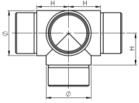 V2A T-Verbinder Edelstahl mit 3 Anschlüssen,...