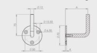 Handlaufträger mit Klipprosette 80x75mm  D70mm d6,5mm