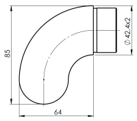 Fitting Endstück rund, 42,4 mm