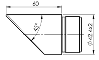 V2A Fitting Endstück flach, gerade, 42,4