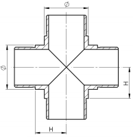 V2A X-Verbinder, 42,4x2,0 mm