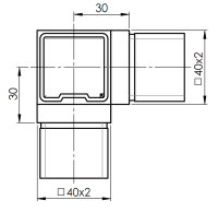 V2A T-Eckverbinder, 40x40x2,0
