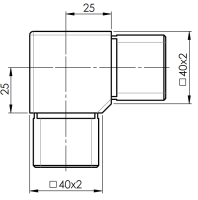 V2A Eckbogen 40x40x2,0 mm